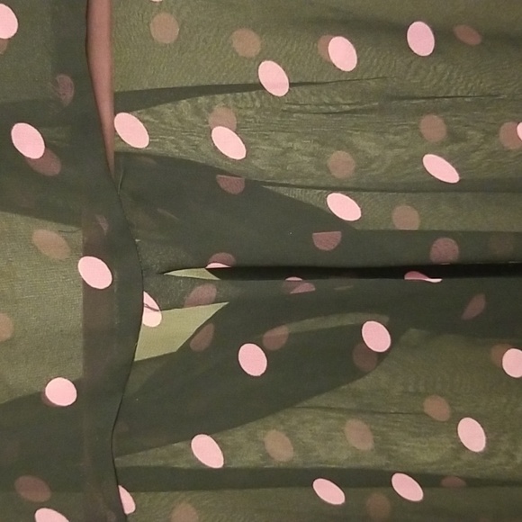 đź’•Super Cute Forever21 Sheer Polka Dot Button Down with Attached Neck Tie - Picture 7 of 10